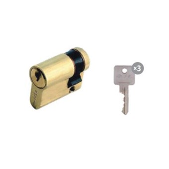 CISA - C2000 ΚΥΛΙΝΔΡΟΣ ΑΣΦΑΛΕΙΑΣ ΧΡΥΣΟΣ ΟΒΑΛ ΜΙΣΟΣ 3 ΚΛΕΙΔΙΑ (ΟG304.02)