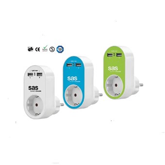 SAS - ΑΝΤΑΠΤΟΡΕΣ ΣΟΥΚΟ ΜΕ 2 ΘΥΡΕΣ USB ΚΑΙ 1 ΥΠΟΔΟΧΗ ΣΟΥΚΟ (100-15-130)