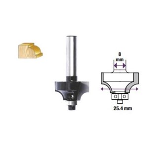 TACTIX - ΚΟΠΤΗΡΑΣ ΡΟΥΤΕΡ ΚΟΙΛΩΜΑΤΩΝ ΜΕ ΣΟΚΟΡΟ ΚΑΙ ΟΔΗΓΟ 25.4mm (42744)