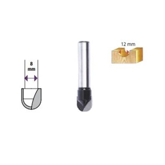 TACTIX - ΚΟΠΤΗΡΑΣ ΡΟΥΤΕΡ ΚΩΝΙΚΩΝ ΑΥΛΑΚΩΣΕΩΝ ΤΥΠΟΥ U 12mm (42741)