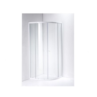 GLORIA BIANCA ΚΑΜΠΙΝΑ ΗΜΙΚΥΚΛΙΚΗ 80x80cm ΛΕΥΚΗ ΜΕ ΔΙΑΦΑΝΕΣ ΓΥΑΛΙ ΣΚΕΤΗ (80-5080) - HUIDA