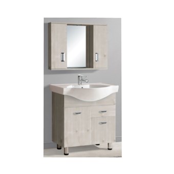  GLORIA LONG LIFE 70 BEIGE ΠΑΓΚΟΣ ΜΕ ΣΥΡΤΑΡΙΑ (36-3003) ΜΕ ΝΙΠΤΗΡΑ ΠΟΡΣΕΛΑΝΗΣ (17-3003) & ΕΡΜΑΡΙΟ FINO BEIGE ΜΕ ΦΩΤΑ LED (36-0008) - HUIDA