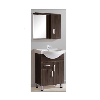 GLORIA MOMENTO WENGE ΠΑΓΚΟΣ ΜΕ ΠΟΡΤΕΣ (47-8002) ΜΕ ΝΙΠΤΗΡΑ ΠΟΡΣΕΛΑΝΗΣ (27-8002) & ΚΑΘΡΕΠΤΗ FINO LED (47-0007) - HUIDA