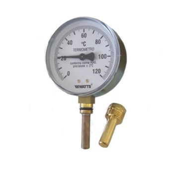 ΘΕΡΜΟΜΕΤΡΟ ΚΑΘΕΤΟ WATTS ΧΡΩΜΕ ΜΕ ΚΥΑΘΙΟ ΟΡΕΙΧΑΛΚΙΝΟ 1/2 inch ΑΡΣΕΝΙΚΟ L50 (08305)