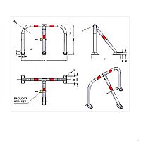 DOORADO - ΑΡΘΡΩΤΗ ΜΠΑΡΑ ΤΥΠΟΥ U ΜΕ 3 ΠΟΔΙΑ (HSU3L-8050-4218-GAL)