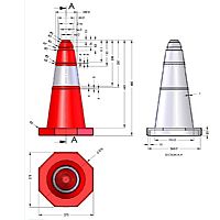 DOORADO - ΚΩΝΟΣ ΣΗΜΑΝΣΗΣ ΠΛΑΣΤΙΚΟΣ ΥΨΟΥΣ 50cm (PARK-DH-PE-7)