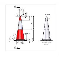 DOORADO - ΚΩΝΟΣ ΣΗΜΑΝΣΗΣ ΠΛΑΣΤΙΚΟΣ 100cm ΜΕ ΒΑΡΙΑ ΛΑΣΤΙΧΕΝΙΑ ΒΑΣΗ (PARK-DH-PE-3)