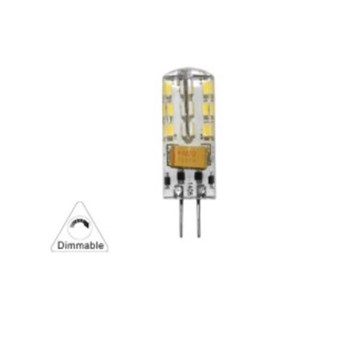 LED ΛΑΜΠΑ ADELEQ G4 ΣΙΛΙΚΟΝΗΣ 2W 12VAC/DC ΝΤΙΜΑΡΙΖΟΜΜΕΝΗ ΜΕ 48SMD CHIP 3014 ΨΥΧΡΟ ΦΩΣ 6200Κ (13-9020)