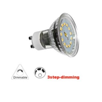 LED ΛΑΜΠΑ ADELEQ GU10 SMD ΓΥΑΛΙΝΗ 5W 230V 110 ΝΤΙΜΑΡΙΖΟΜΕΝΗ ΜΕ 3 ΕΠΙΠΕΔΑ ΘΕΡΜΟ ΦΩΣ 3000Κ (13-102935009)