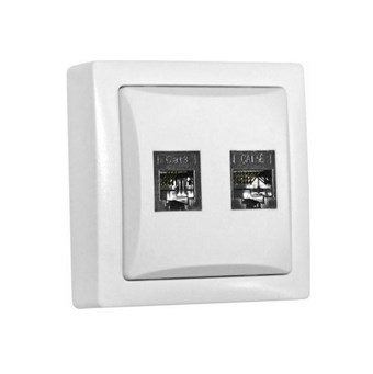 ΠΡΙΖΑ ΤΗΛΕΦΩΝΟΥ ADELEQ ΔΙΠΛΗ RJ11+RJ45 CAT5e IP20 ΛΕΥΚΗ (13-3950)