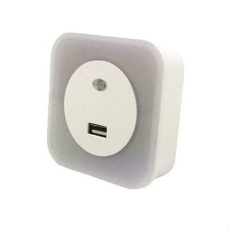 FERRARA - ΦΩΤΙΣΤΙΚΟ ΝΥΧΤΟΣ 1,5W 220V LED ΜΕ USB & ΦΩΤΟΚΥΤΤΑΡΟ 2700Κ (145-15060)