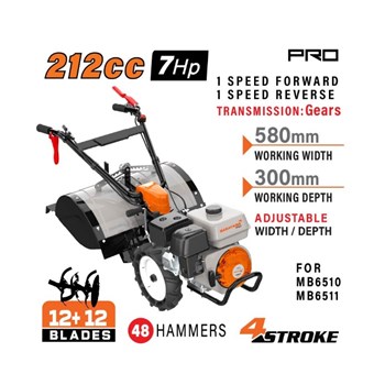 NAKAYAMA - MB6510 ΣΚΑΠΤΙΚΟ ΒΕΝΖΙΝΗΣ 7Ηρ 212cc 1ΕΜΠΡΟΣ+1ΟΠΙΣΘΕΝ 58cm 12Μαχαίρια (053743)