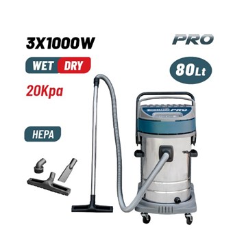 BORMANN - BVC7510 ΣΚΟΥΠΑ ΥΓΡΩΝ-ΣΤΕΡΕΩΝ 3x1000W ΜΕ ΑΝΟΞΕΙΔΩΤΟ ΚΑΔΟ 80lt (049821)