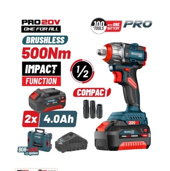 BORMANN - BBP5422X44CA ΜΠΟΥΛΟΝΟΚΛΕΙΔΟ COMPACT ΜΠΑΤΑΡΙΑΣ 20V Li-Ion 500Nm 2x4Αh (083245)