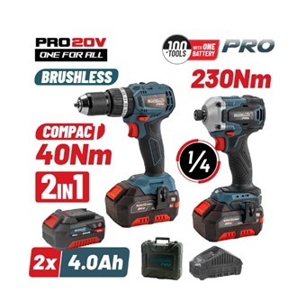 BORMANN - BBP5003 ΣΕΤ ΔΡΑΠ/ΔΠ ΚΡΟΥΣΤΙΚΟ COMPACT 20V & ΠΑΛΜΙΚΟ ΚΑΤΣΑΒΙΔΙ-2x4.0ah (078661)