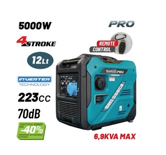 BORMANN - BGB2050 ΓΕΝΝΗΤΡΙΑ ΒΕΝΖΙΝΗΣ INVERTER ΜΕ ΡΟΔΕΣ ΣΥΝΕΧ.ΑΠΟΔΟΣΗ 5000W 223cc 70dB ΤΗΛΕΧΕΙΡΙΣΜΟ (083023)