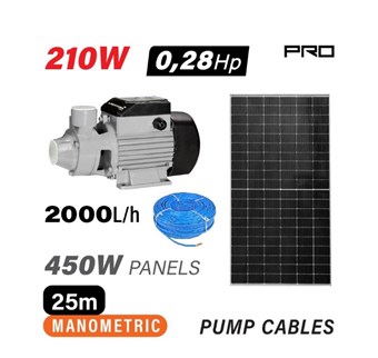 NAKAYAMA - NP2200 ΑΝΤΛΙΑ ΝΕΡΟΥ ΜΕ ΦΩΤΟΒΟΛΤΑΙΚΟ 24V 210W ΜΕΓΙΣΤΟ ΜΑΝΟΜΕΤΡΙΚΟ 25m & ΠΑΝΕΛ 450W (080039)