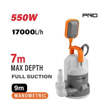 NAKAYAMA - NP1115 ΑΝΤΛΙΑ ΑΠΟΣΤΡΑΓΓΙΣΗΣ ΜΕ ΦΛΟΤΕΡ 550W 17000lt/h (070542)